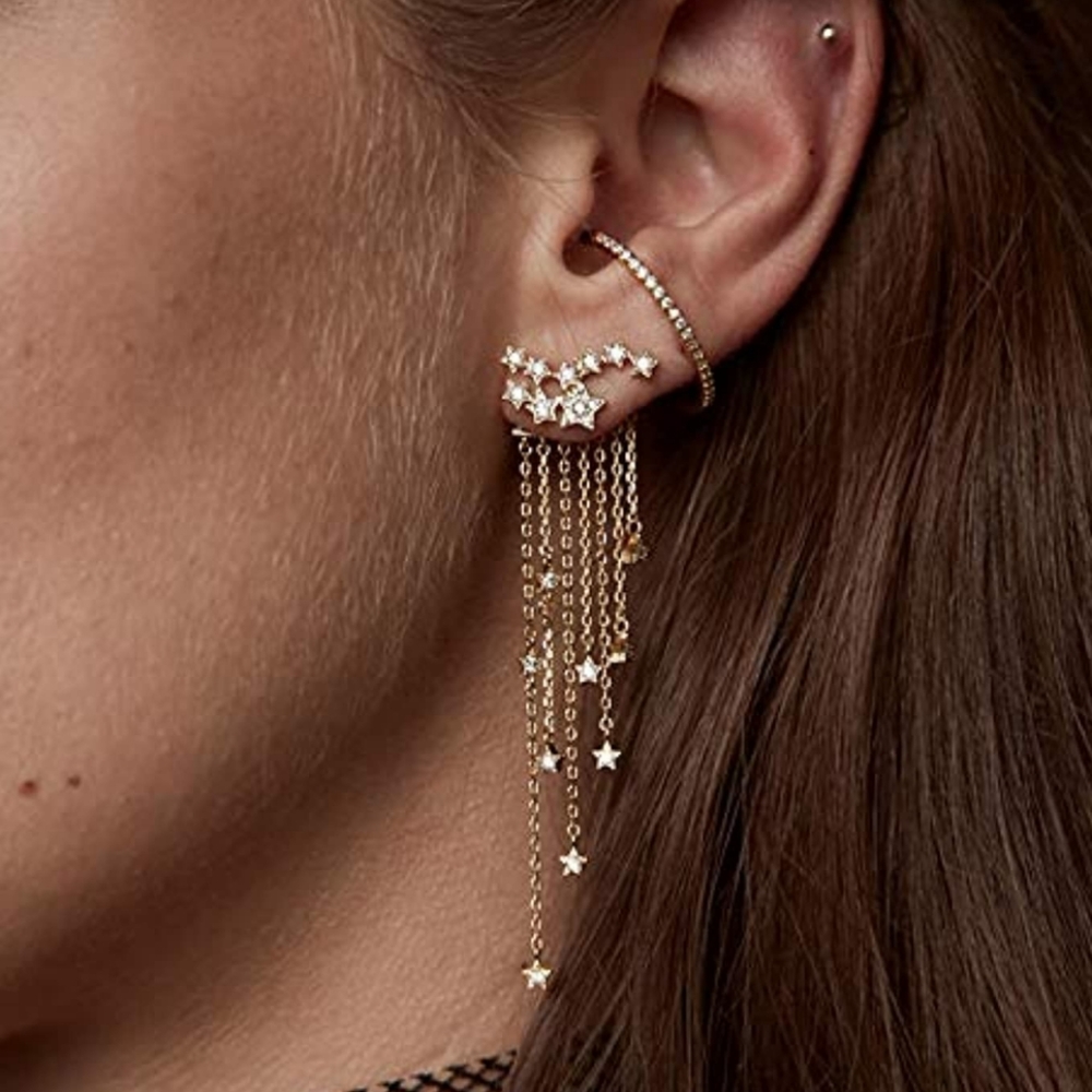 BOGO New Shooting Falling Stars layered Earrings - Picture 3 of 4